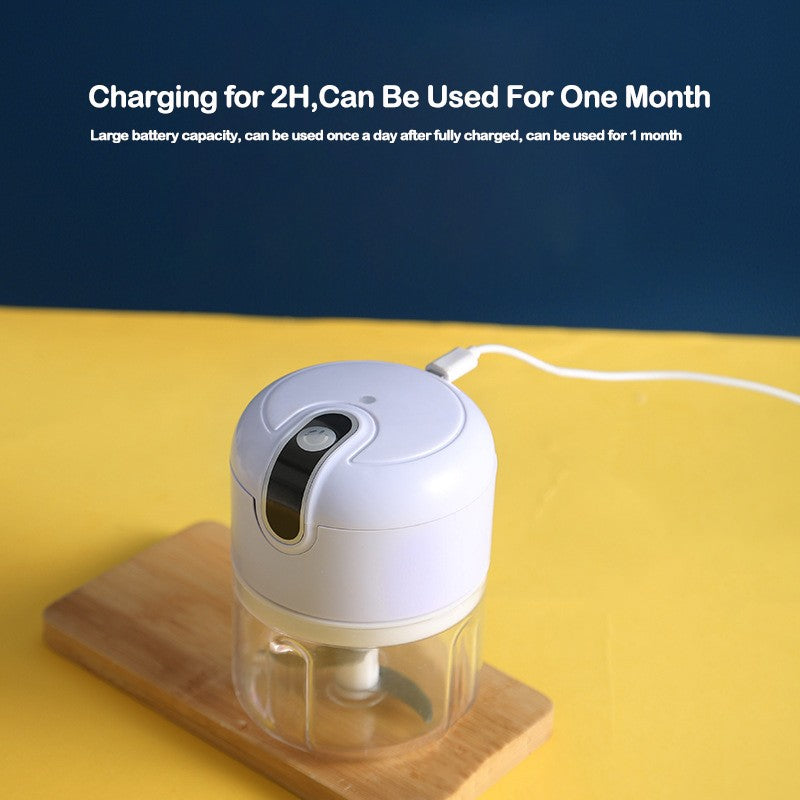 Mini Processador Elétrico USB para Alho, Cebola e Vegetais – Compacto, Recarregável e Super Prático!