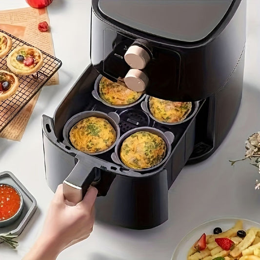 Kit Premium de Formas de Silicone para Air Fryer – Cozinhe com Sabor, Limpeza e Sofisticação!